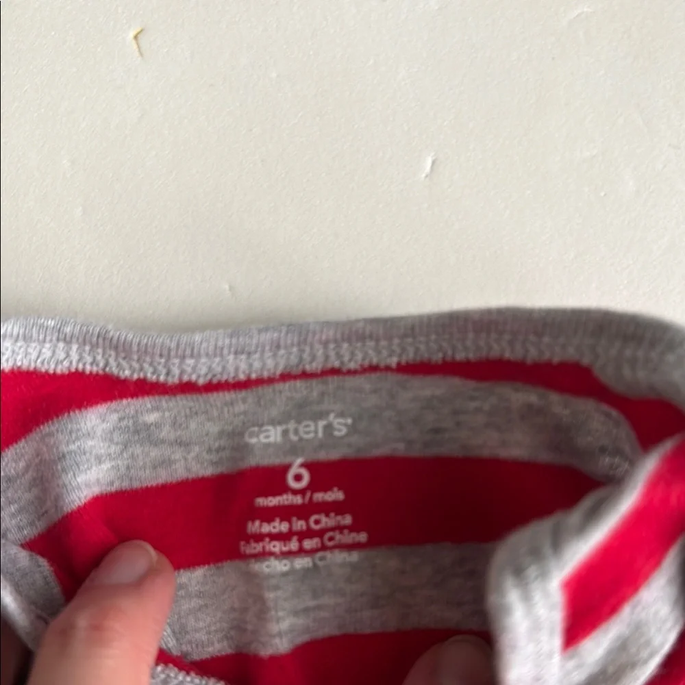Carter’s Striped Kids One Piece Set - Green and Red Boys 6 Months